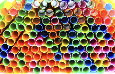 abstract background from colorful plastic straws
