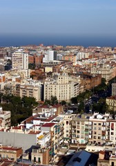 Fototapeta na wymiar vue panoramique sur Barcelone, Espagne