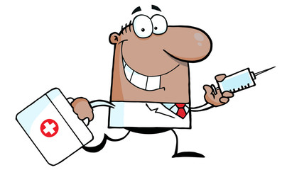African American Doctor Running