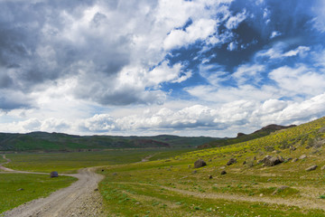 landscape meadow and sky