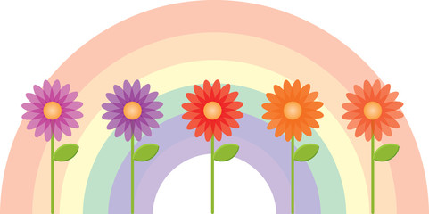 Flowers and a Rainbow