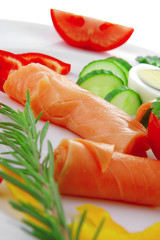 salmon and vegetables