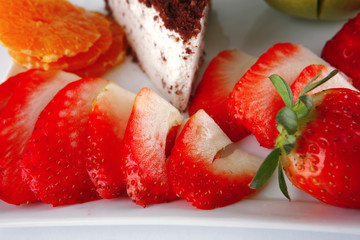 apple,strawberry and cake