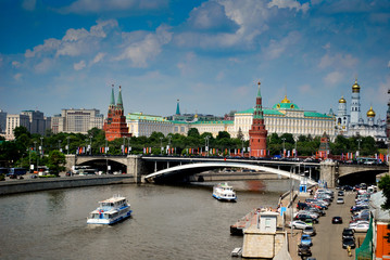 Vue sur le Kremlin de Moscou - obrazy, fototapety, plakaty