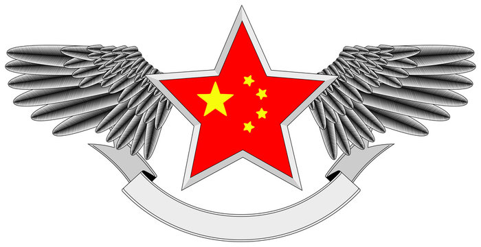 winged star with Chinese flag
