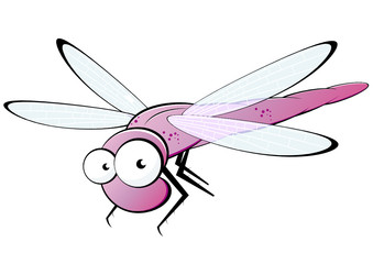 libelle cartoon lustig maskottchen insekt