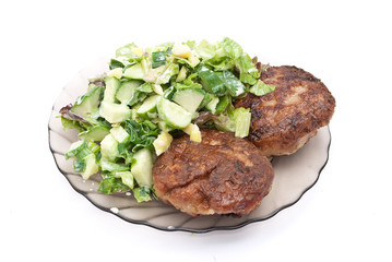 Cutlets with salad