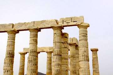 Temple of Poseidon at Cape Sounion near Athens, Greece