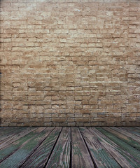 interior with brick wall