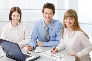 Obraz premium Young business people