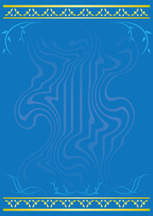 light blue vector card with flora