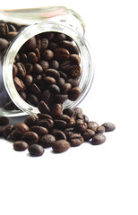Coffee beans on a white background