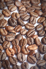 Coffee beans on a white background