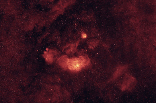 Fototapeta M8 "Lagoon" and M20 "Trifid" hydrogen nebula.