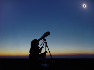 Naklejka premium Total Solar Eclipse observation.