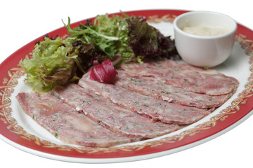 jellied with vegetables on the plate