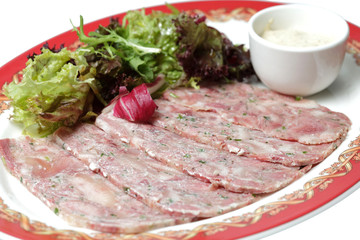 jellied with vegetables on the plate
