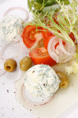 tasty salad with cottage cheese