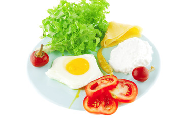 eggs with vegetables and cheeses