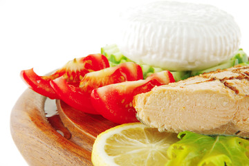 grilled salmon and greek cheese