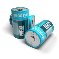 battery concept, energy reaching success, positive energies