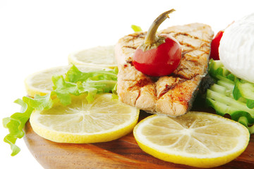 salmon, lemon and soft cheese