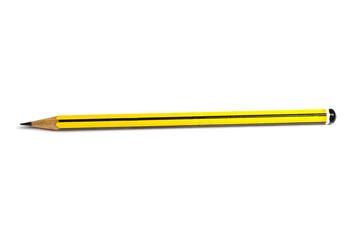 Yellow pencil isolated on white