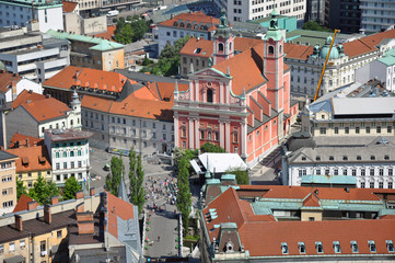 Scenic square in Ljubljana
