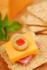 Cheese and salami appetizer
