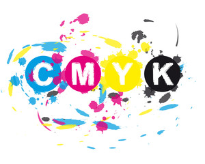 Abstrakt CMYK Farbkleckse 02