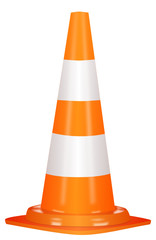 Illustration d'un cône de signalisation pour sécurité des travaux ou du chantier 
