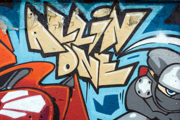 Modern graffiti wall