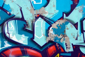 Crédence de cuisine en verre imprimé Graffiti Graffiti flèches bleues