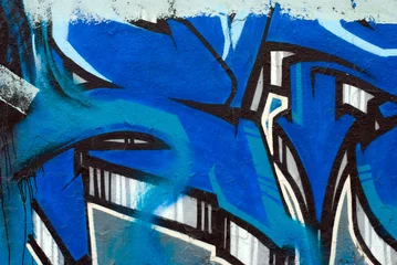 Peel and stick wall murals Graffiti Blue graffiti abstract