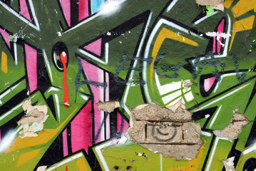 Abstract graffiti with hole