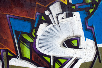 close-up, graffiti wall