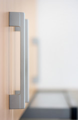 Cupboard handle - shallow focus