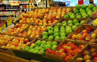 Shopping some fruits in a supermarket