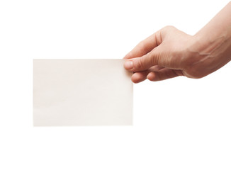 Fototapeta premium hand holding white empty paper