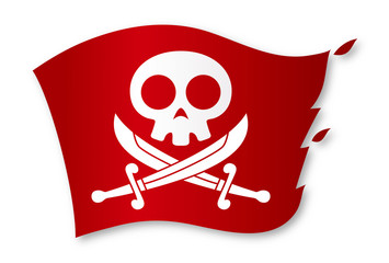 剣と髑髏の海賊旗