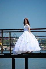 Bride on a bridge