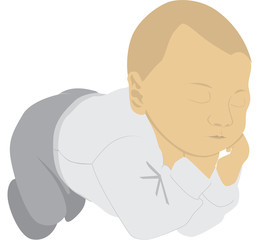 sleeping child dreaming - illustration