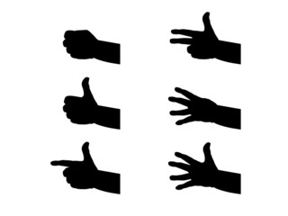 Silhouette hands and fingers - illustration