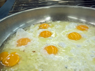 Eggs in frying pan