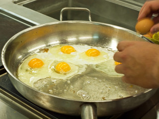 Frying eggs