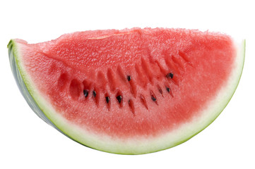 Cutting watermelon on white