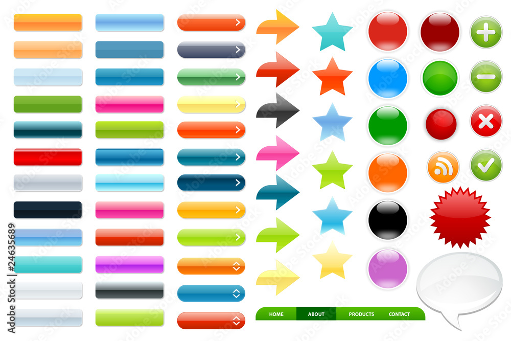 Wall mural web button collection