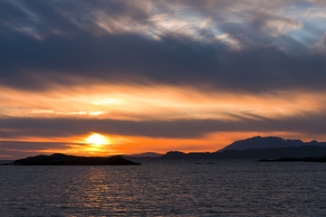 Sunset, Skye, Point of Sleat, Cirrus clouds