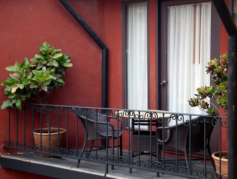 Table And Armchair At Out Door Balcony