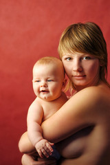 Young mummy and her kid